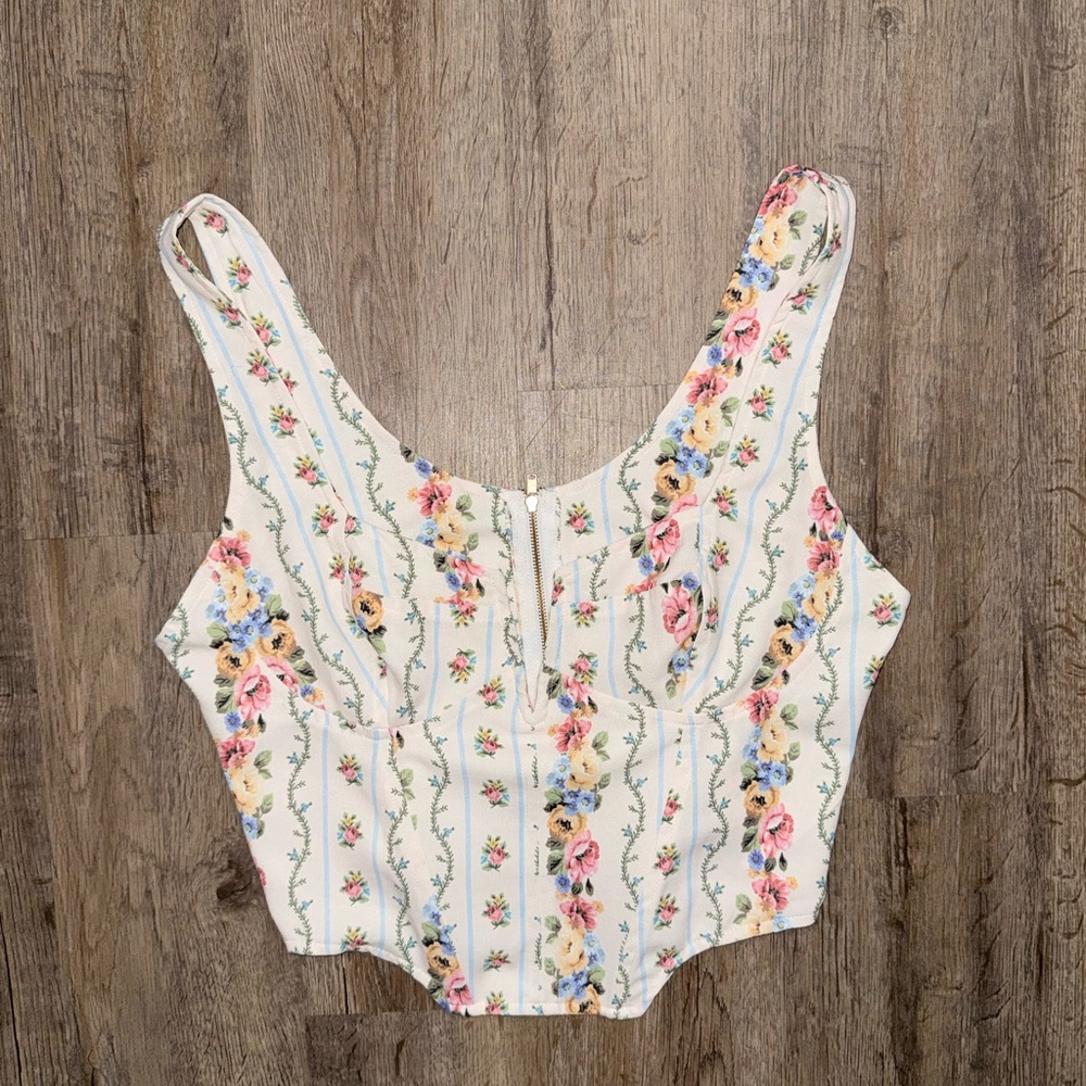RESA • Floral Bustier Corset Top - Picture 3 of 13